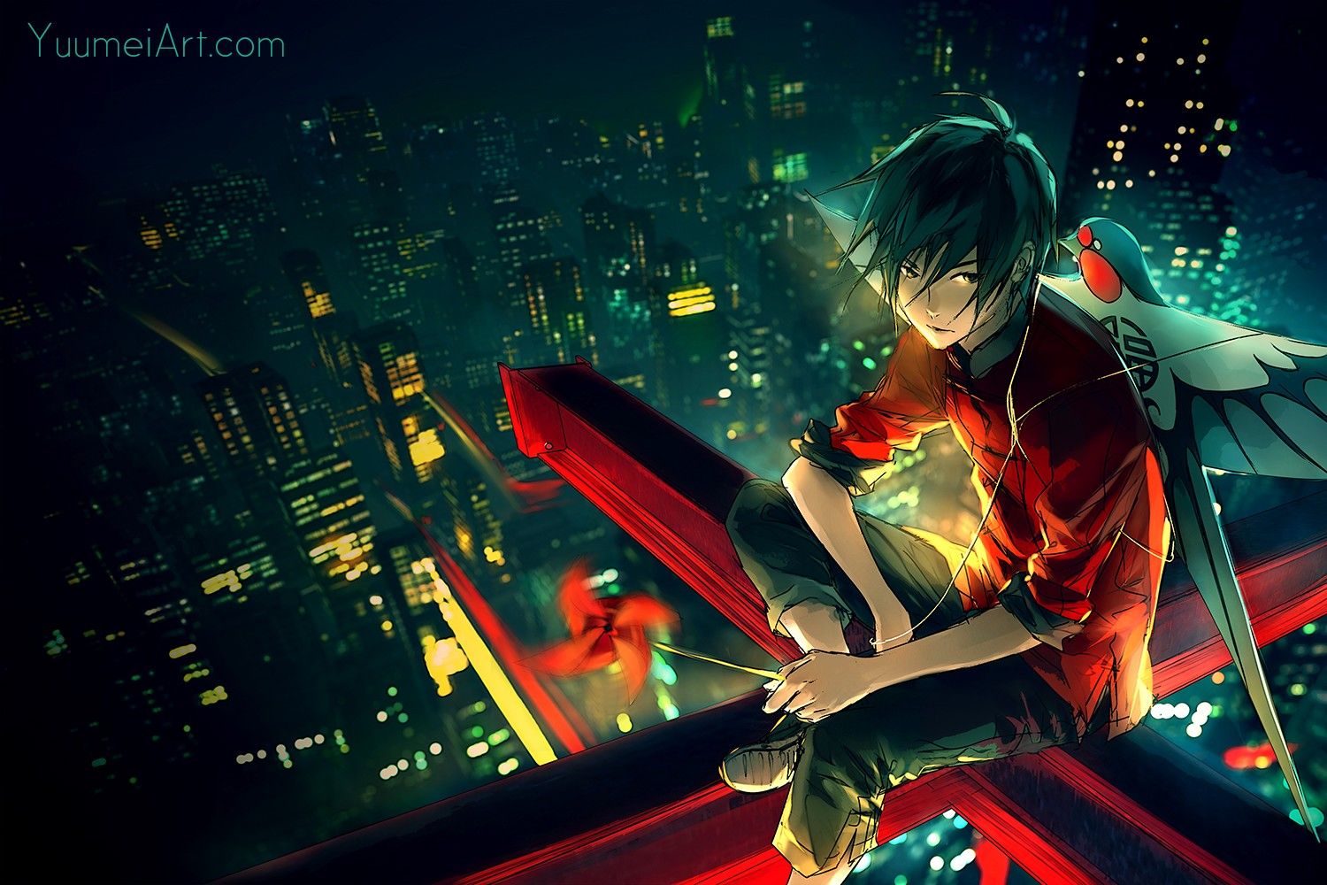 1500x1000 anime, #anime chicos, #city, #artwork, #fantasy art, #alone