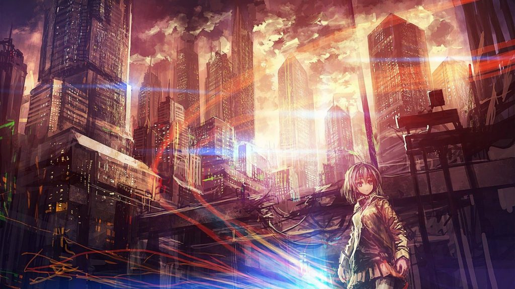 fondo de pantalla de paisaje de anime oscuro hd